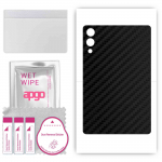 apgo Protective Skin Sticker for the back compatible with Samsung Galaxy Tab S9 Plus, Wrap Film, Foil, Vinyl - Pattern Carbon Black