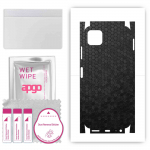 apgo Protective Skin Sticker for the back+sides compatible with Samsung Galaxy F42 5G, Full Wrap Film, Foil, Vinyl - Pattern Black Honeycomb