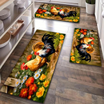1/2 tk Kuke lill Pehme k&ouml;&ouml;givaip V&auml;simusvastane K&ouml;&ouml;givaip Veekindel libisemisvastane Vaibade Komplekt Jooksuvaiba Voodivaip Imav vaip k&ouml;&ouml;ki 40x60cm