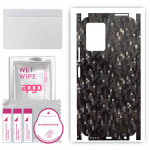 apgo Protective Skin Sticker for the back+sides compatible with Vivo Y75 5G (2022), Full Wrap Film, Foil, Vinyl - Pattern Carbon Black Pixel