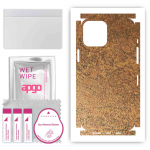 apgo Protective Skin Sticker for the back+sides compatible with Apple iPhone 12 Pro Max, Full Wrap Film, Foil, Vinyl - Pattern Rusty Copper