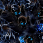 0.5m x 2m Blue Eyes Water Transfer Print Skull Film PVA Dipping Hydrographics