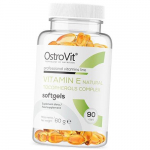 Looduslike tokoferoolide kompleks E-vitamiiniga, E-vitamiini looduslike tokoferoolide kompleks, Ostrovit (36250066) 90caps