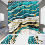 4 tk Marble seeria du&scaron;ikardinate komplektid vannitoa jaoks libisemiskindlad vannitoavaibad kaas WC kate vannimatt 4pcs