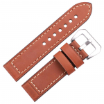 Kellarihm K&auml;sitsi valmistatud nahast kellarihm Retro veisenahast mustpruuni punase disainiga Sobib 22mm 24mm kelladele, pandlaga kinnitatavad kellarihmad 22mm