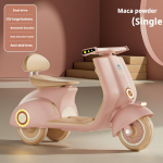 Kahe ajamiga lasteautod laste elektrilised kolmerattalised mootorrattad kaugjuhtimispuldiga Bluetoothi ​​muusika LED-valgusmikrofon roosa