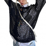 Y2K &otilde;&otilde;nsad k&auml;rbitud top Naiste vanaaegsed lahtised heegeldatud pulloverid Naiste vabaaja Fairycore &scaron;ikk k&auml;rbitud kootud riie M