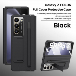 Pliiatsi pesa koos pliiatsi Vajra alusega Z Fold6 hinge kaitse&uuml;mbris Samsung Galaxy Z Fold 6 5 4 3 klaaskile kaitse tavaline v&auml;rviline arvuti Hybird Pu kate Samsung Z Fold 5(without glass front flim) must