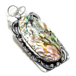 Abalone Shell Gemstone Handmade 925 Sterling Silver Jewelry Pendant 2.80 i2n51