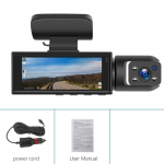 Uus kahe objektiiviga 1080 HD 3,16-tolline s&otilde;idusalvesti auto DVR kaamera auto s&otilde;idu videosalvesti tagavaatega ts&uuml;kliline salvestus HD &ouml;ine n&auml;gemine A set
