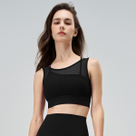 Naiste Patchwork v&otilde;rgust hingav spordirinnahoidja Cross Back Running Fitness Jooga Rinnahoidja Vest Moodne joogar&otilde;ivas S roosa