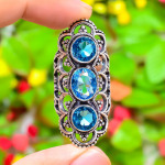 Swiss Blue Topaz Gemstone Handmade 925 Sterling Silver Gift Ring Size 6.5 v6b18