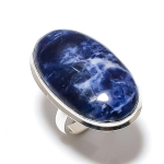 Sodalite Gemstone Handmade 925 Sterling Silver Gift Jewelry Ring Size 10 y3p76