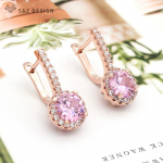 Mood Vintage Roosa Kuld V&auml;rvi &Uuml;mmargused Kuupmeetriline Tsirkoonium Tilkk&otilde;rvar&otilde;ngad Naistele Luksuslik Pulmapeo Ehtekink