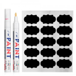 90 tk/komplekt Veekindel kriiditahvel v&uuml;rtside etikettide kleebised purgi pudeli sildid Tahvli etiketid kleebised markerpliiatsiga