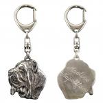 Neapolitan Mastiff, Mastino Napoletano - Silver-plated key ring with a dog in a gift box, handbag decoration, backpack pendant by Art-Dog brand