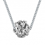 Uued 925 h&otilde;bedaga kaetud naiste kaelakeed Mood Armastuse Kuubiku Ripats Kvaliteetne Tsirkoon Rangluukett Ehted Pikkus 45CM