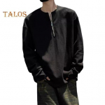 Meeste s&uuml;gis-kevadine &uuml;laosa &uuml;mara kaelusega vaba puhast v&auml;rvi vahvlitekstuuriga poolt&otilde;mblukuga igap&auml;evaseks kandmiseks m&otilde;eldud spordi- ja koolit&ouml;&ouml; dressipluus L must