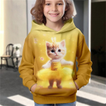 Pusad Animal Cat 3D Print kawaii T&auml;navar&otilde;ivad Poistele T&uuml;drukutele Kampsunid Suurem&otilde;&otilde;tmelised Unisex Hoodie Laste Kapuutsiga Pulloverid Topid R&otilde;ivad 100