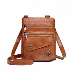 Mobiiltelefonikott Naiste retro-pehmest nahast &otilde;lakott Ristkehaga rahakott helepruun v&auml;rv