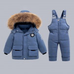 Lasteriiete komplekt Beebi talvesoojad sulejoped Parka poistele Paks kampsun imiku mantel V&auml;ikelapse t&uuml;drukute riided Laste lumekost&uuml;&uuml;m 120 sinine