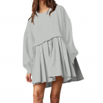Naiste Suurem&otilde;&otilde;tmeline Dressipluuskleit Kaela Pikad Varrukad Lapit&ouml;&ouml; Pullover Topid Dressipluuskleit L