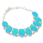 Blue Triplet Opal Gemstone Handmade 925 Sterling Silver Necklace 18 y6z19