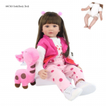 Populaarne 60 cm riidest kehaga taass&uuml;ndinud v&auml;ikelapse nukk, 55 cm t&auml;isvin&uuml;&uuml;list printsess-vasts&uuml;ndinud beebinukk pikkade juustega, simulatsiooninukud lastele s&uuml;nnip&auml;eva- ja j&otilde;ulukingiks 60cm cloth body