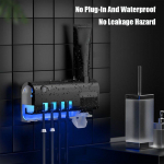 P&auml;ikeseenergia UV-hambaharja sterilisaatori hoidik Automaatne hambapasta dosaator valge