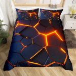 Geomeetriline tekikott mitmev&auml;rviline k&auml;rjekujuline kuusnurkne voodipesukomplekt geomeetiline teema metalltekstuur voolujooneline pol&uuml;estertekk 70x133cm 2pcs