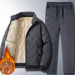 Meeste talvine dressipluus Parka jope komplektid paks soe lambavillane fliisvoodriga 2-osaline komplekt jakk + p&uuml;ksid spordir&otilde;ivad ja kost&uuml;&uuml;mid XXXXXL