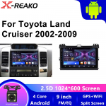 Autoraadio Android 12 Toyota Land Cruiser Prado 2004-2009 juhtmevaba CarPlay Auto DSP auto multimeedia GPS DVR autorad 4 core 2GB+64GB carplay