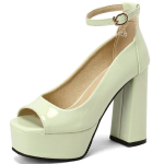 Mood Seksikad naiste k&otilde;rged kontsad Kingad Vedrupumbad Platvorm Peep Toe Must Valge kontsaga peokingad Pulma tantsukingad Naistele, suur suurus 46 38 roheline