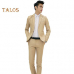 2tk/komplekt Meeste Slim Fit &uuml;likonnakomplekt Rev&auml;&auml;riga pikkade varrukatega &uuml;he n&ouml;&ouml;biga &uuml;likonnamantel Keskmise k&otilde;rgusega pikkade p&uuml;kste komplekt &Uuml;hev&auml;rviline &auml;ririietus L khaki