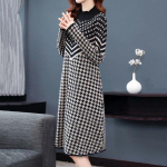 Kootud naiste kleidid S&uuml;gisel ja talvel avarad soojad, mugavad venivad keskmise pikkusega alumised seelikud, &otilde;hukesed vabaaja kleidid M must