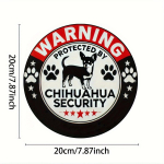 Chihuahua turvahoiatusm&auml;rk alumiiniumist &uuml;mmargune silt seinakunstitoa kodurestorani baari kohviku garaaži kaunistuseks fooliumiga graveeritud must