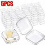 5/50 tk Mini Square hoiukarp l&auml;bipaistev plastikust v&auml;ikesed karbid tolmukindel pakend ehete k&otilde;rvar&otilde;ngad s&auml;ilituskonteineri &uuml;mbris