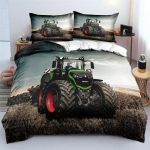 3D Tr&uuml;kitud Traktori Voodipesu Komplekt Poistele Traktorite Tekikoti Komplekt Padjap&uuml;&uuml;riga Kodutekstiil &Uuml;heinimese, Kaheinimese, Suure, Kuninga Suurused Lastekingitus 135x200cm 2pcs