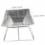 Kaasaskantav kokkupandav grillgrill K&uuml;tteahjud Multifunktsionaalne telkimine BBQ Grill Rest V&otilde;rk K&uuml;ttepuu pliit Roostevabast terasest BBQ Grill valge