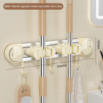 Bathroom Mop Broom Storage Rack Multi Functional Suction Cup Wall Mounted Non Perforated Storage Rack Living Room M