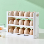 Kitsas mitmekihiline klapitav munade hoiukarp k&uuml;lmkapi uksele 3 layers PP egg rack valge