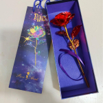 24K Gold Rose koos kinkekarbiga: Helendav kuldfooliumiga kullatud roos Hiina s&otilde;brap&auml;evaks gift box gift bag set punane
