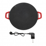 &Uuml;mmargune elektriline grill 40 cm suitsuvaba mittekleepuv kiire kuumenemine BBQ grill pannkookide valmistaja k&auml;epidemetega EU Plug 220V