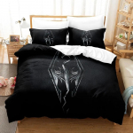 Skyrim voodipesukomplekt &Uuml;heinimese Twin T&auml;is Queen King Suurusega Voodikomplekt T&auml;iskasvanute Poiste Magamistoa Tekikoti Komplektid 3D Prindiga Anime Voodilina Komplekt EU single(135x200cm)