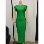 Women's Sexy Slimming Backless Hollow Temperament Waist Dresses S roheline