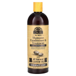 Okay Pure Naturals, Shampoo, Conditioner & Treatment, 3-in-1 Hair & Beard, For Men, 16 oz (473 ml) black