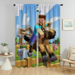 Kardinad elutuppa Kardin tuppa 2 paneeli Mine-crafts Varjud Kodu sisekujundus Kardinad Vahesein Halloweeni kaunistus Laps W132xH274cmx2pcs-CL