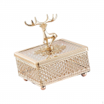 Luksuslik Ehtekarp Ehtekohver Metallist Amuletid S&auml;delev Kaanega Karbike Kaelakeede K&otilde;rvar&otilde;ngaste Organiseerija jaoks 12cm Height