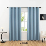 2 tk t&auml;iesti pimendav kardin - Kardinad magamistuppa ja elutuppa - UV-kaitse, kerge liigutus ja stiilne disain 100X130CM 2PCS&Grommet Top taevasinine v&auml;rv