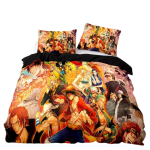 Anime One Piece Voodipesukomplekt Luffy Tekikate 3D Tr&uuml;kiga Tekikate Padjap&uuml;&uuml;r Komplekt Laste Kingitus 135x200cm-2pcs